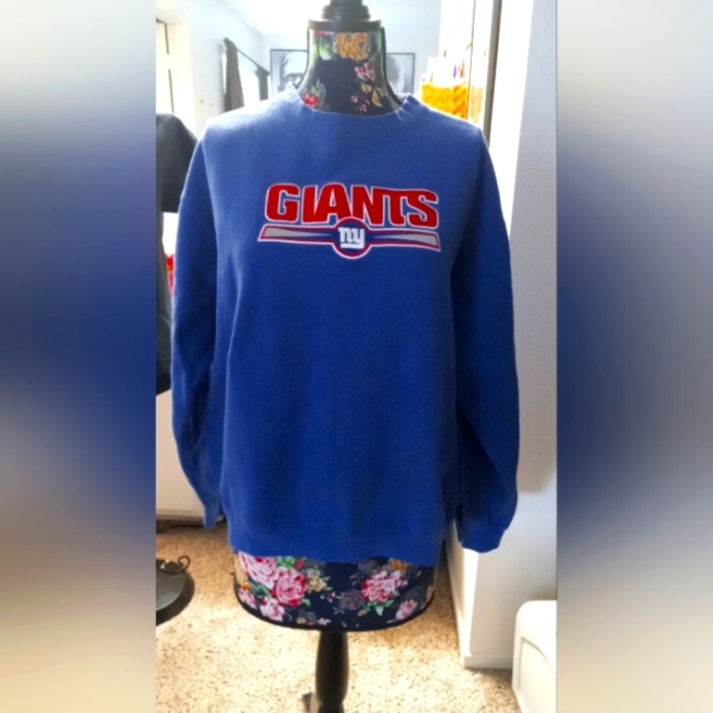 Vintage 1990s New York Giants NFL American Embroided Crewneck Sweater size XL